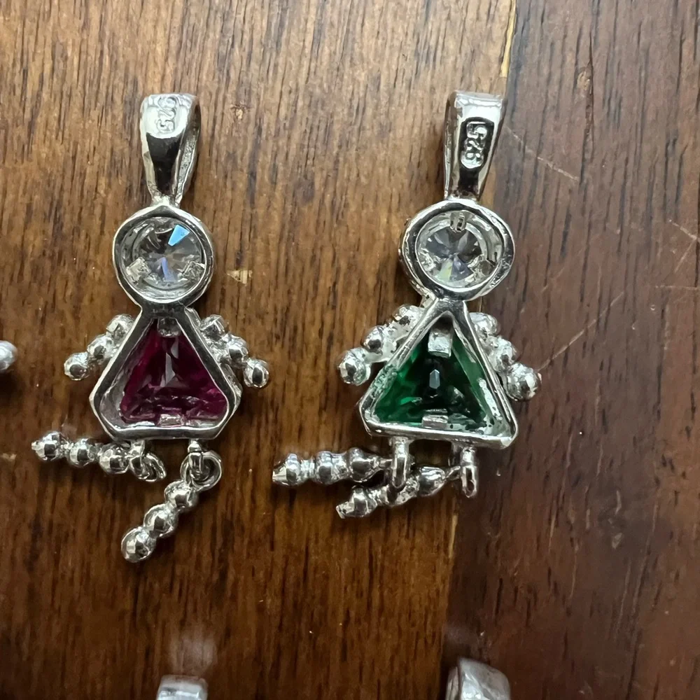 Sterling Silver Family Birthstone 10 Charms & Bracelet Set - Picture 9 of 11